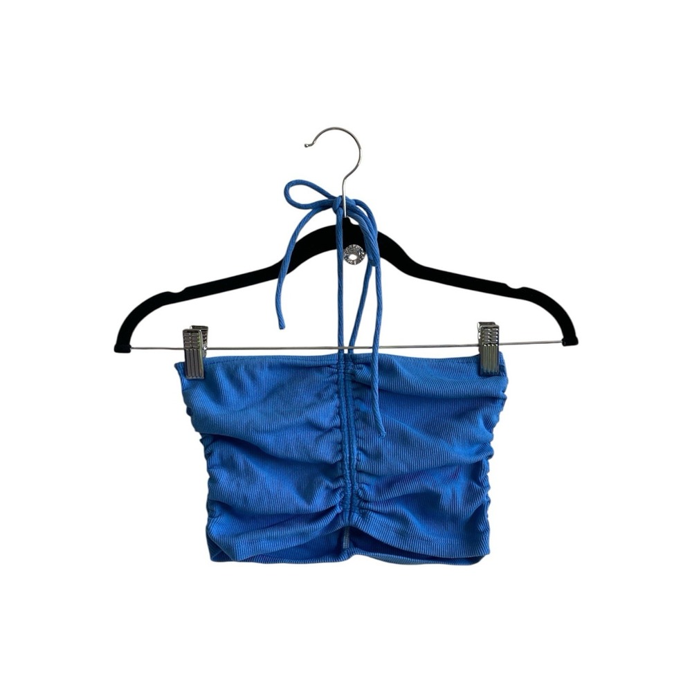 Winx Club Blue Bloom Cosplay M Ruched Renaissance Y2K Baddie Zara Halter Tube